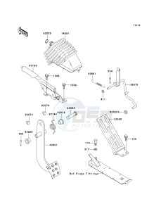 KAF 950 B [MULE 3010 DIESEL 4X4] (B2-B3) [MULE 3010 DIESEL 4X4] drawing BRAKE PEDAL_THROTTLE LEVER