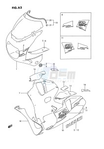 GSX-R750W (E2) drawing COWLING BODY (MODEL R 1UJ,C3R)