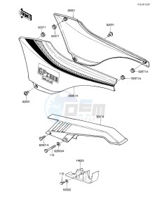 EX 305 B [GPZ 305] (B1) [GPZ 305] drawing SIDE COVERS_BELT COVER