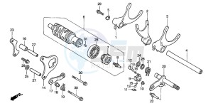 CB1300F1 CB1300SUPER FOUR drawing GEARSHIFT DRUM/GEARSHIFT FORK