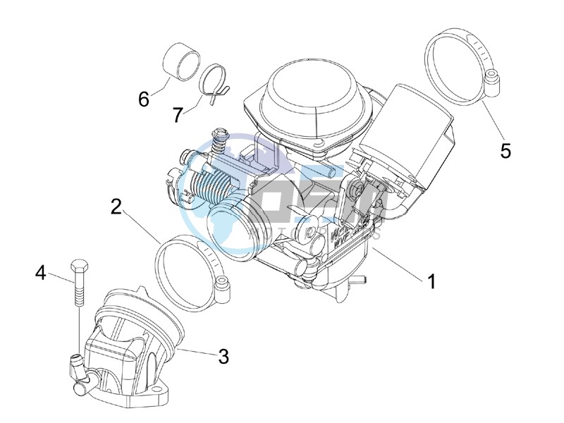 Carburettor assembly - Union pipe