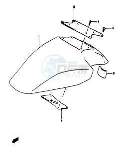 GSF1200A (E18) drawing FRONT FENDER (GSF1200ST SV SAV SW SAW SX SAX SY SAY)