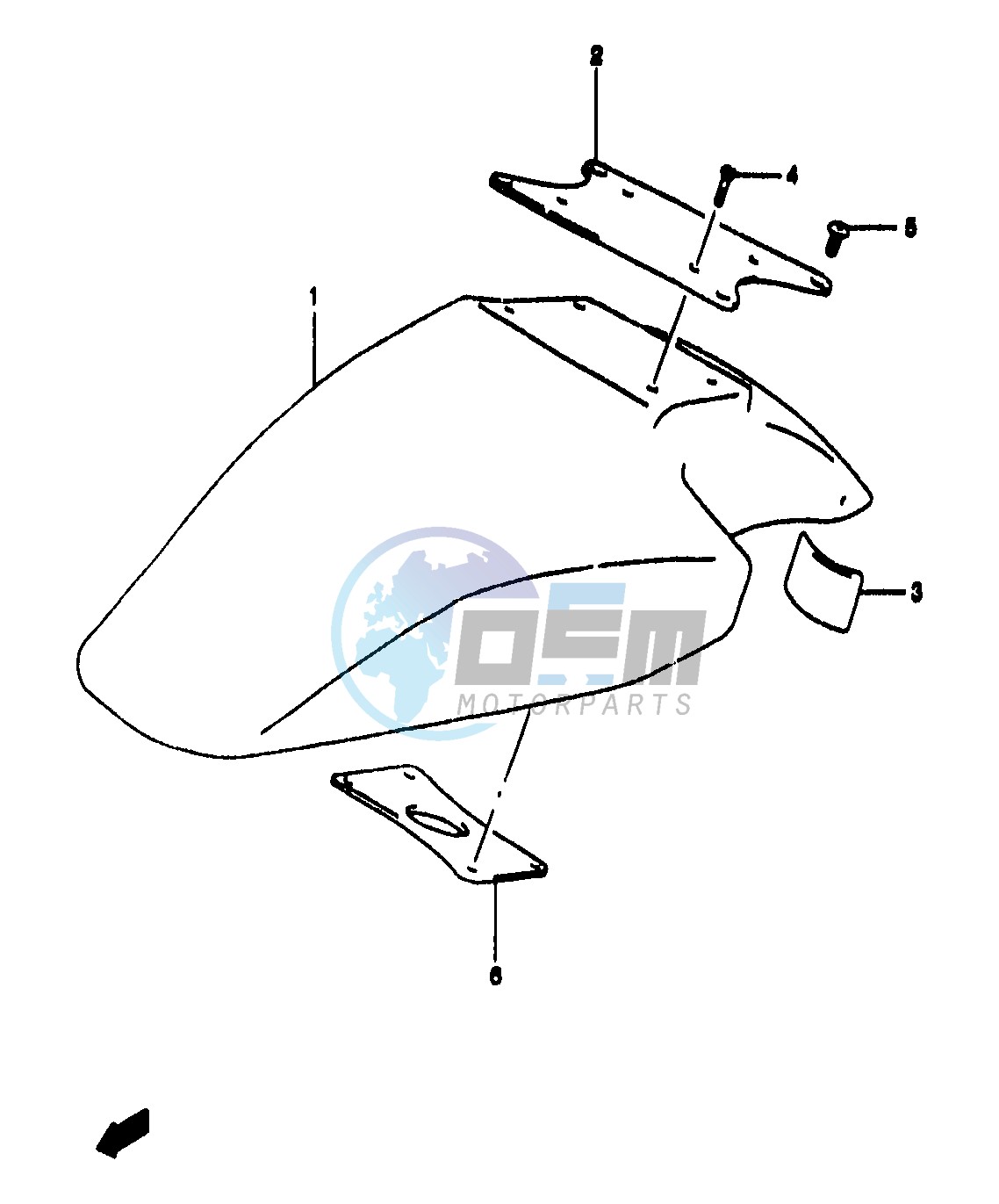 FRONT FENDER (GSF1200ST SV SAV SW SAW SX SAX SY SAY)