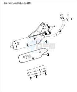 DJANGO 50 4T SPORT drawing EXHAUST SYSTEM