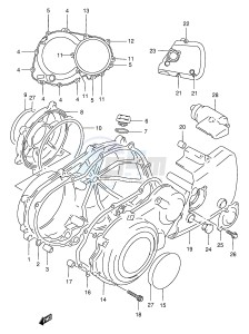 GSX400 (E30) drawing CRANKCASE COVER