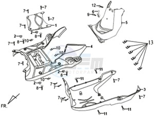 X'PRO 50 (25 KMH) (AE05W5-NL) (L4-M1) drawing BOTTOM PLATE / FRAMECOWLING