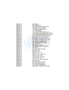 DR350 (E1) drawing * COLOR CHART *