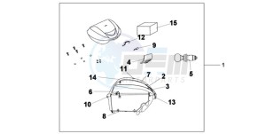 SH300AR9 UK - (E / ABS MKH SPC) drawing TOP BOX 35 L QUASAR SILVER