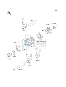 KX 250 N [KX250F] (N1) [KX250F] drawing GEAR CHANGE DRUM_SHIFT FORK-- S- -