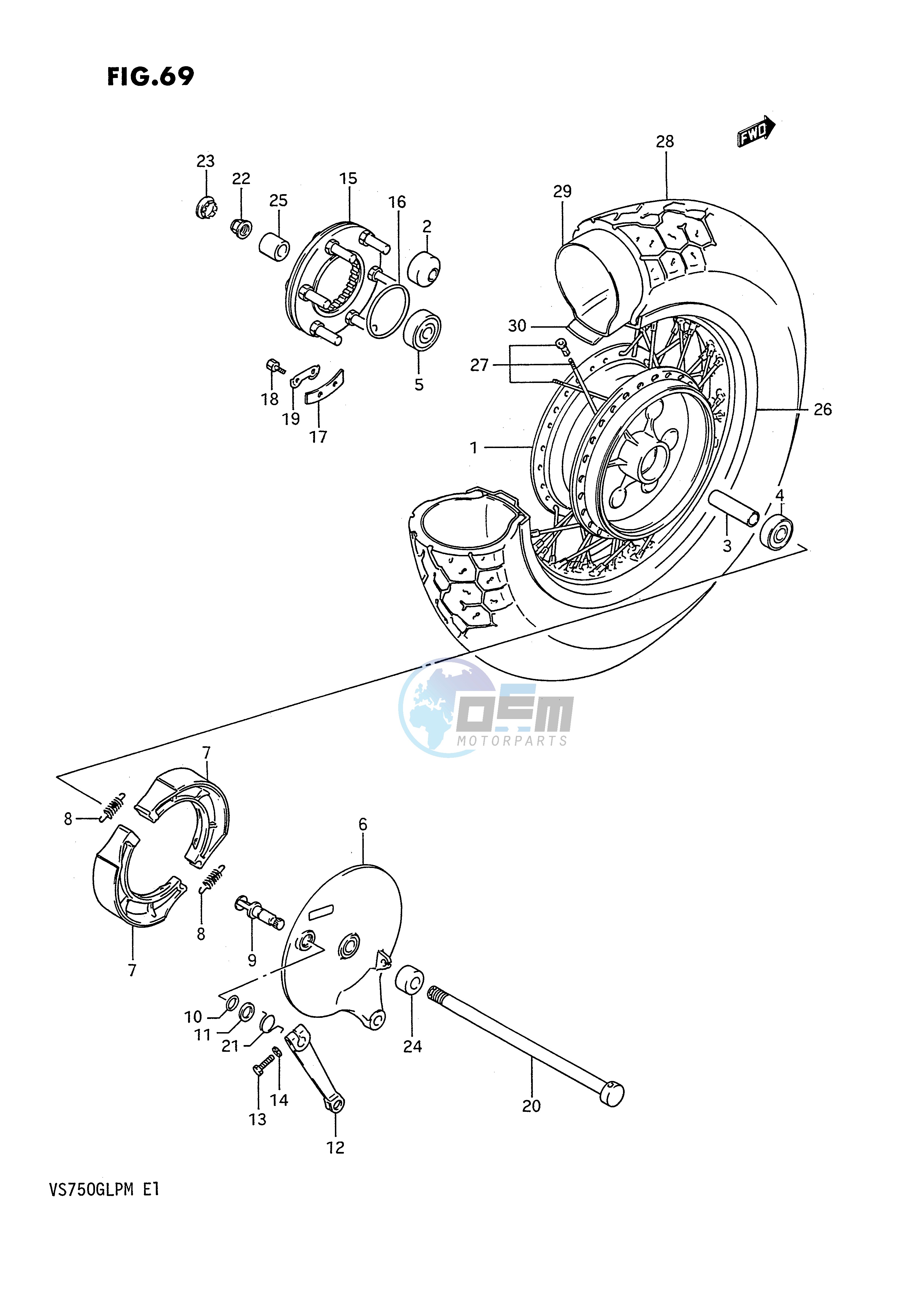 REAR WHEEL (VS750GLFH GLPH,MODEL J K L M)