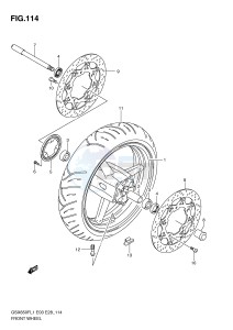 GSX650F (E3-E28) Katana drawing FRONT WHEEL (GSX650FAL1 E33)