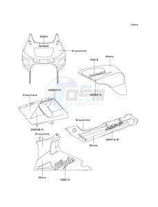 ZX 600 E [NINJA ZX-6] (E7-E9) [NINJA ZX-6] drawing DECALS-- EBONY_GRAYSTONE- --- ZX600-E7- -