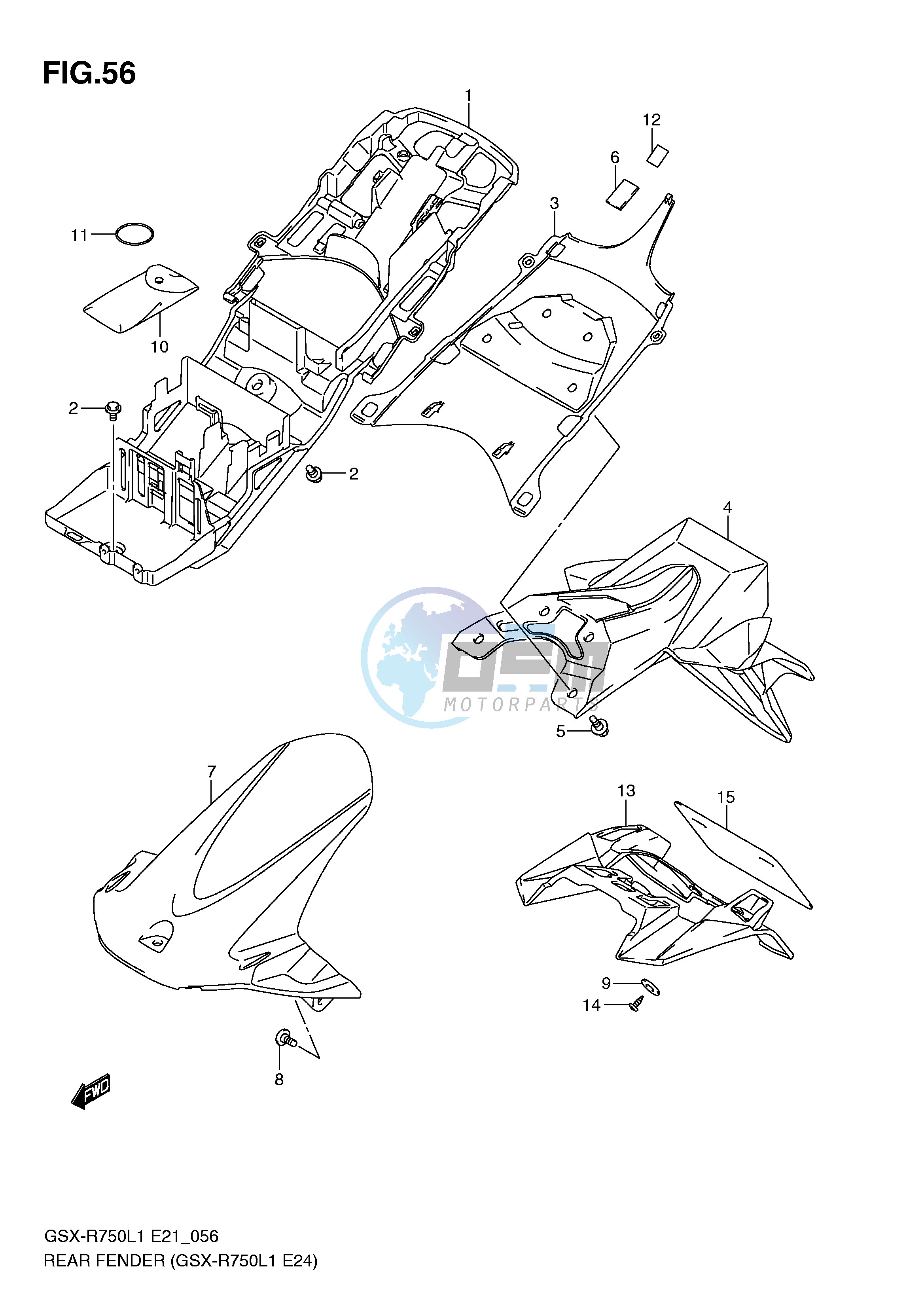 REAR FENDER (GSX-R750L1 E24)