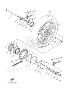 YZF-R3 YZF-R3A 321 R3 (B025) drawing REAR WHEEL