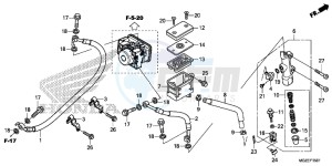 CB500FAF CB500F UK - (E) drawing REAR BRAKE MASTER CYLINDER (ABS)