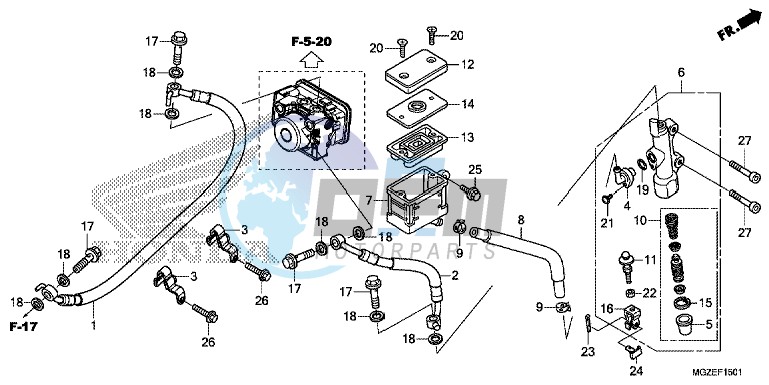 REAR BRAKE MASTER CYLINDER (ABS)