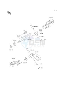 KLX 650 D [KLX650R] (D1) [KLX650R] drawing FOOTRESTS