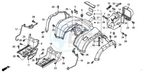 TRX500FA FOURTRAX FOREMAN drawing REAR FENDER (TRX500FA1/2/3/4)