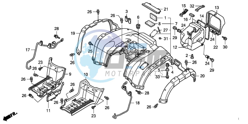 REAR FENDER (TRX500FA1/2/3/4)