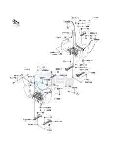 KVF 750 A [BRUTE FORCE 750 4X4] (A1) A1 drawing FOOTRESTS