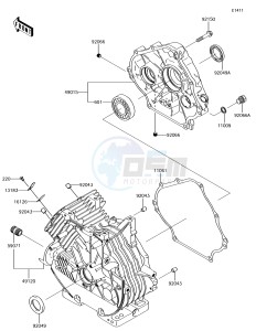 MULE SX 4x4 KAF400HJF EU drawing Crankcase