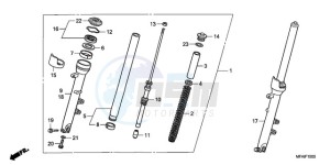 CBF1000A9 France - (F / ABS CMF) drawing FRONT FORK