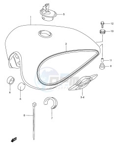 GZ250 (P19) drawing FUEL TANK (MODEL K3)