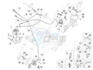 BEVERLY 300 IE ABS E4 (APAC) drawing Brakes pipes - Calipers (ABS)