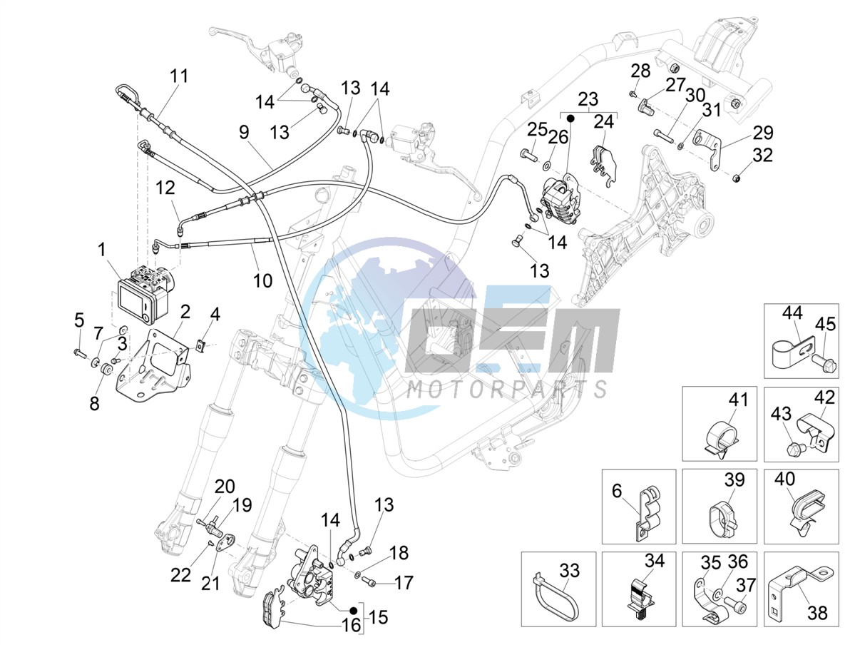 Brakes pipes - Calipers (ABS)