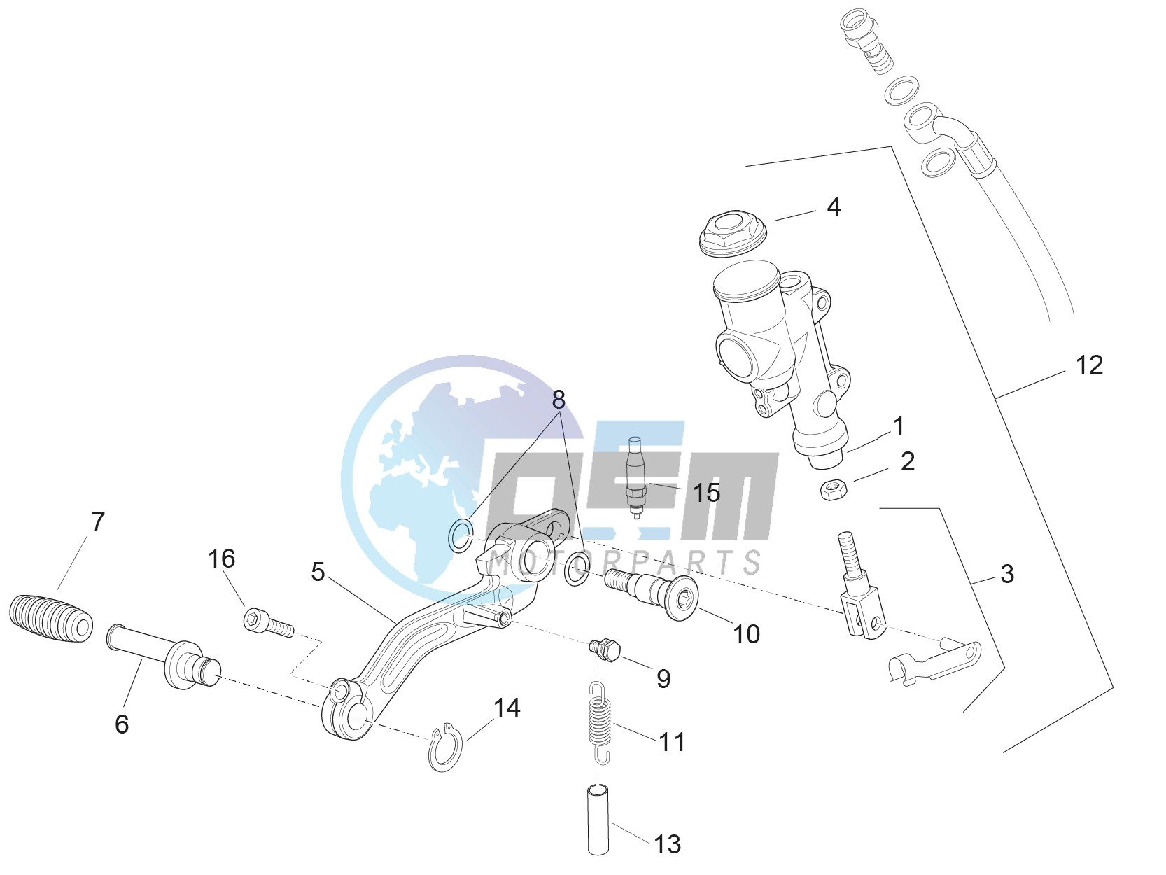 Rear master cylinder