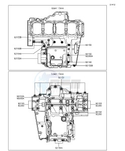 Z1000 ABS ZR1000GEFA FR GB XX (EU ME A(FRICA) drawing Crankcase Bolt Pattern