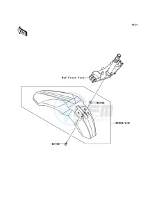 D-TRACKER 125 KLX125DEF XX (EU ME A(FRICA) drawing Front Fender(s)