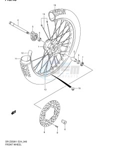 DR-Z250 (E24) drawing FRONT WHEEL