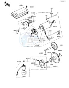 KZ 550 D [GPZ] (D1) [GPZ] drawing STARTER MOTOR_STARTER CLUTCH