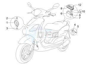 Fly 50 2t (25 kmh) (B-NL) drawing Remote control switches - Battery - Horn