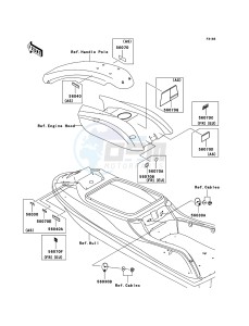 JET SKI 800 SX-R JS800A6F FR drawing Labels