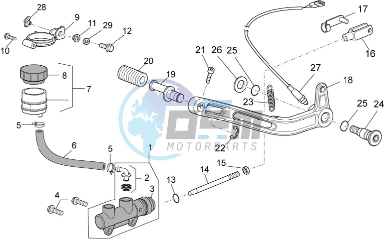 Rear master cylinder