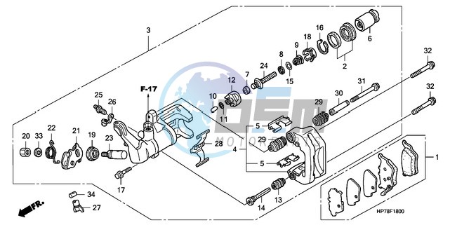 REAR BRAKE CALIPER