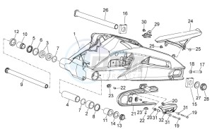 Shiver 750 PA (AA, JP, MAL, T) drawing Swing arm