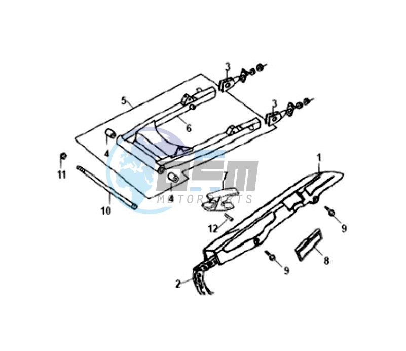 REAR FORK - CHAIN COVER