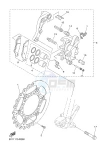 YZ250F (1SME 1SMJ 1SMK 1SML) drawing FRONT BRAKE CALIPER