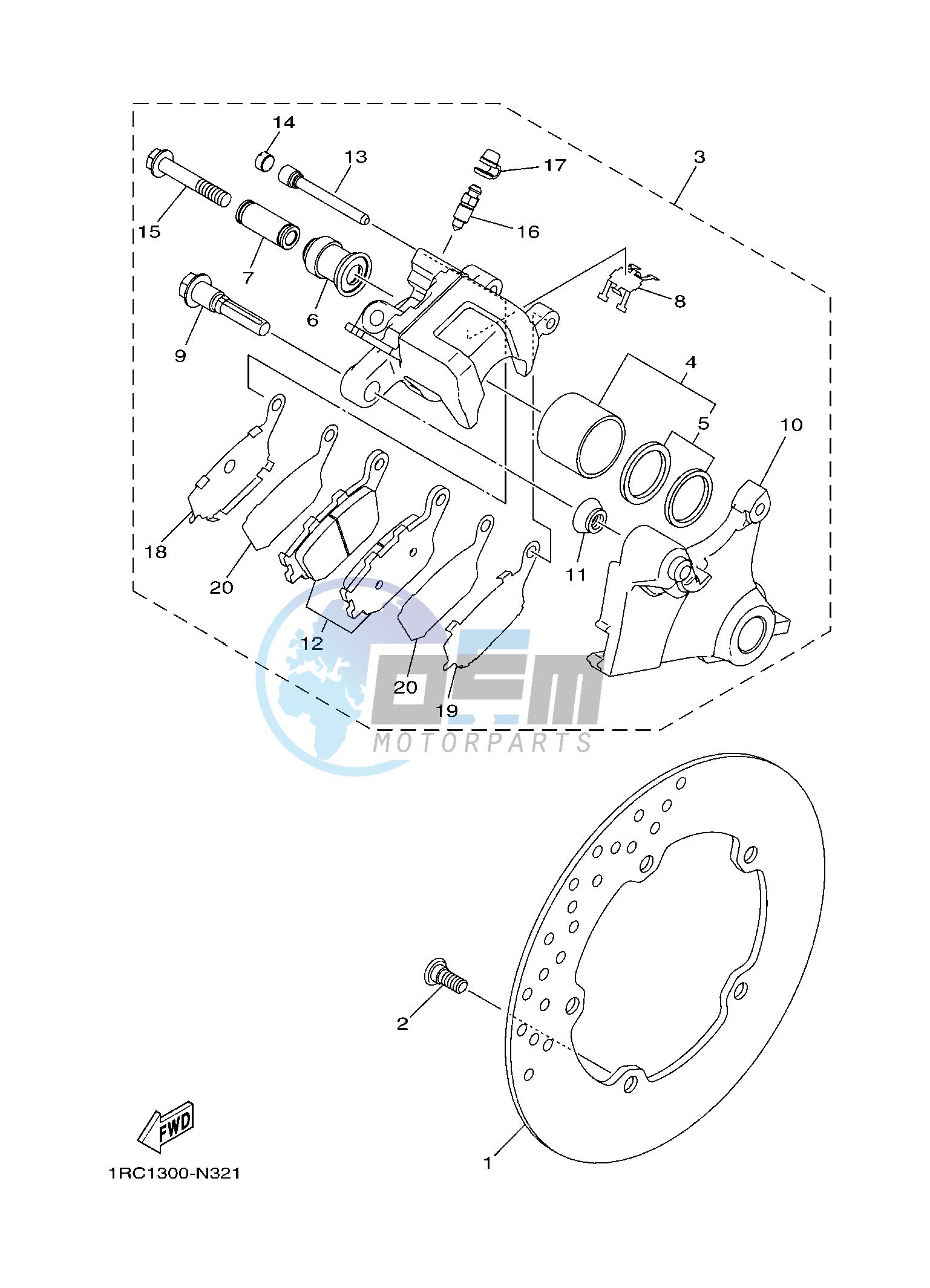 REAR BRAKE CALIPER