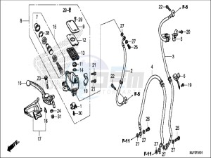 CRF1000DH 2ED - (2ED) drawing FR. BRAKE MASTER CYLINDER (CRF1000A/CRF1000D)