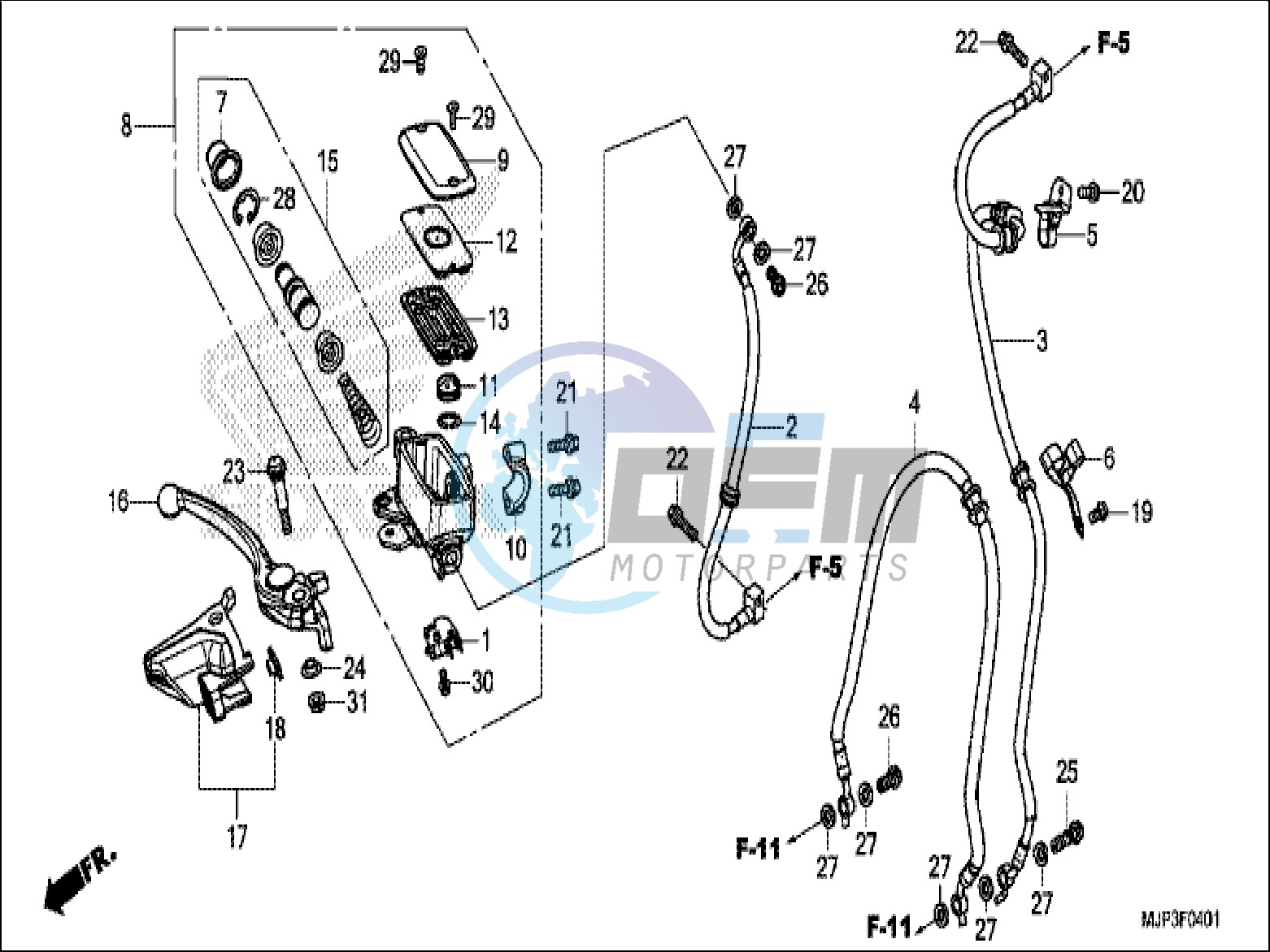 FR. BRAKE MASTER CYLINDER (CRF1000A/CRF1000D)