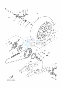 XSR700 MTM690-U (BLH1) drawing REAR WHEEL