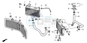 GL1500SE GOLDWING SE drawing RADIATOR