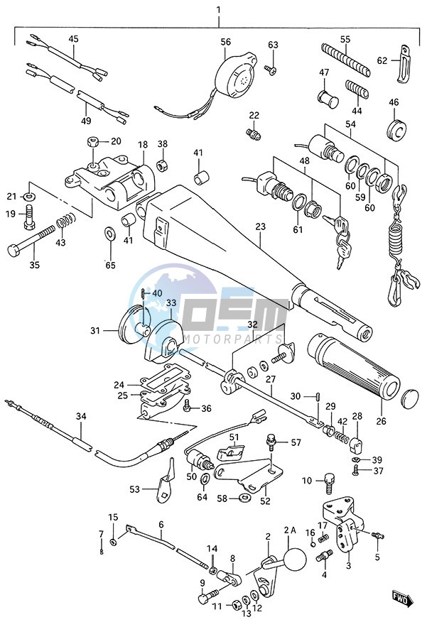 Tiller Handle (1996 to 2000)