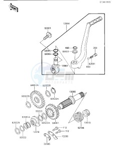 KX 500 C [KX500] (C1) [KX500] drawing KICKSTARTER MECHANISM