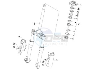 Beverly 125 drawing Fork steering tube - Steering bearing unit