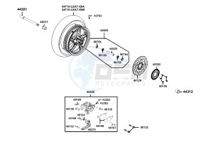 DOWNTOWN 300 I ABS drawing Front Wheel